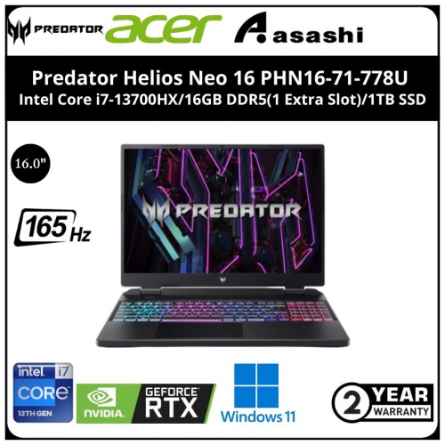 Acer Predator Helios Neo 16 (13th Gen Core i7 / 16GB/ 1 TB SSD/ 16
