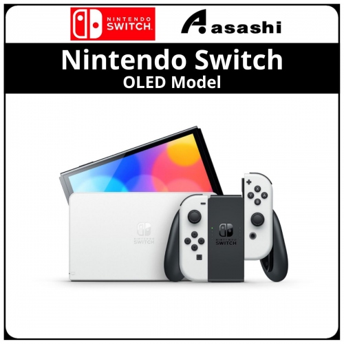 Nintendo Switch™ OLED Model system with White Joy Con controllers 