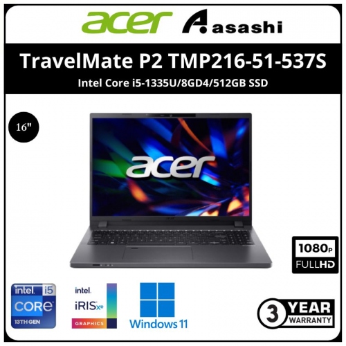 Acer TravelMate P2 TMP216-51-537S-(Intel Core i5-1335U/8GD4/512GB SSD/16