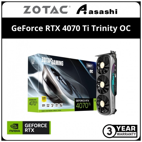 ZOTAC GAMING GeForce RTX 4070 Ti Trinity OC 12GB GDDR6X Graphic Card (ZT-D40710J-10P)