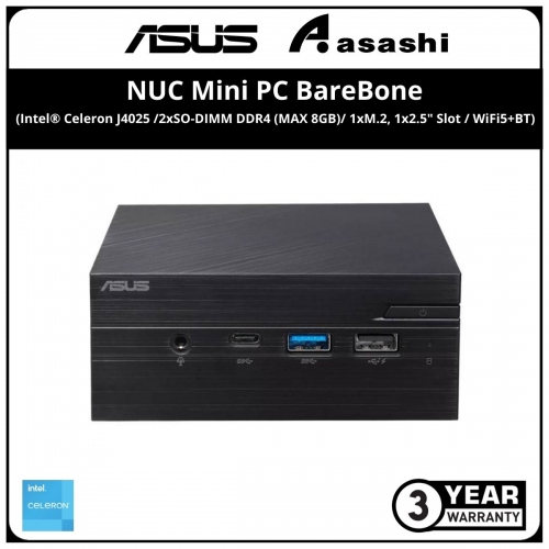 ASUS NUC MINI PC PN40 Barebone (Intel® Celeron J4025 /2xSO-DIMM DDR4 (MAX 8GB)/ 1xM.2, 1x2.5