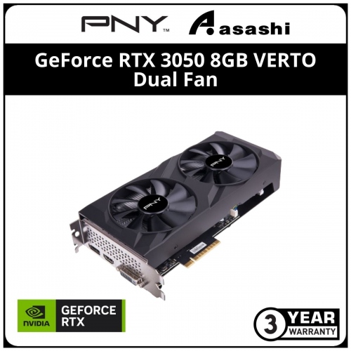 PNY GeForce RTX 3050 8GB VERTO Dual Fan GDDR6 Graphic Card
