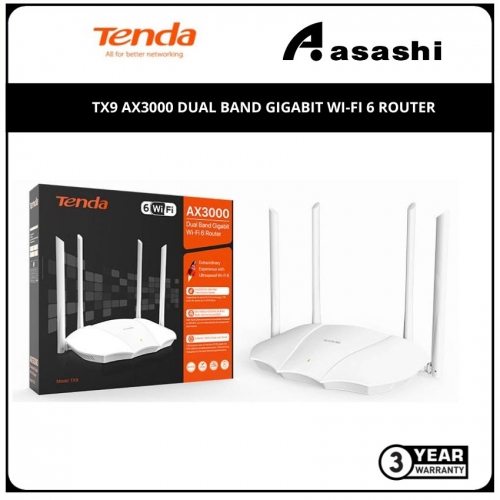 Tenda TX9 AX3000 Dual Band Gigabit Wi-Fi 6 Router
