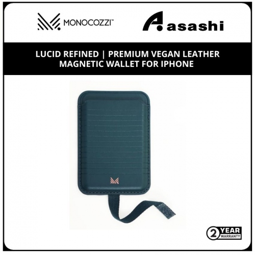 Monocozzi Lucid Refined | Premium Vegan Leather Magnetic Wallet For Iphone - Midnight Blue