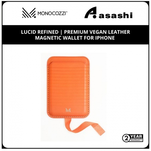 Monocozzi Lucid Refined | Premium Vegan Leather Magnetic Wallet For Iphone - English Tan