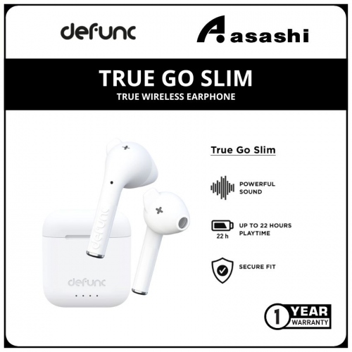 Defunc TRUE GO SLIM True Wireless Earphone - White (1 yrs Limited Hardware Warranty)
