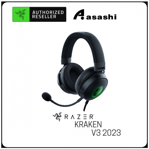 Razer Kraken V3 2023 (USB connection, Triforce Tit.Drivers, Hyperclear Mic, THX Spatial, On-headset Controls, Chroma RGB)