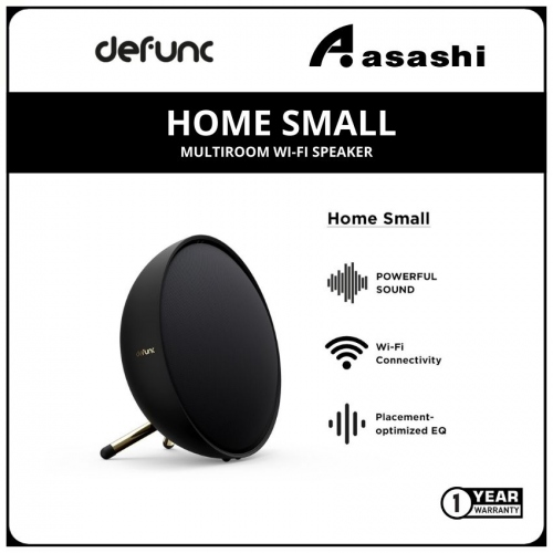 Defunc HOME SMALL Multiroom Wi-Fi Speaker - Black (1 yrs Limited Hardware Warranty)