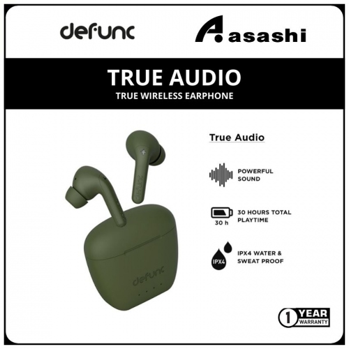Defunc TRUE AUDIO True Wireless Earphone - Green (1 yrs Limited Hardware Warranty)