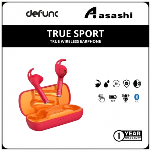 Defunc TRUE SPORT True Wireless Earphone - Red (1 yrs Limited Hardware Warranty)