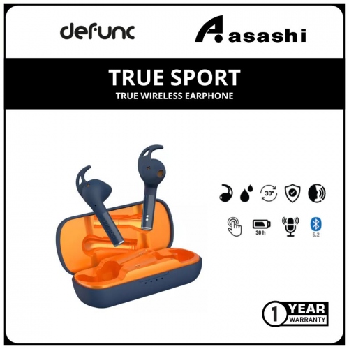 Defunc TRUE SPORT True Wireless Earphone - Blue (1 yrs Limited Hardware Warranty)