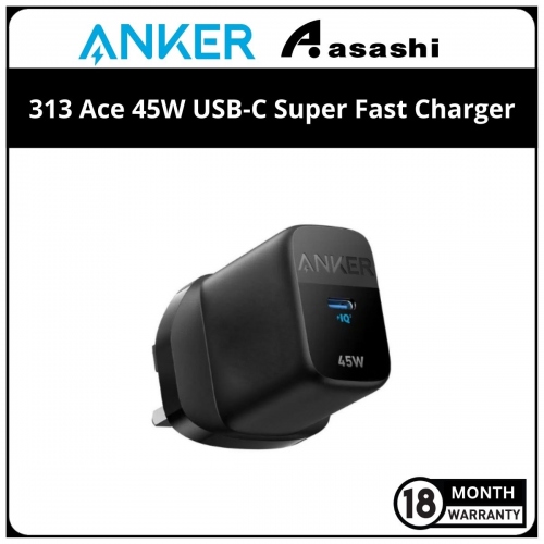 Anker 313 Charger 45W USB-C Super Fast Charger - Black