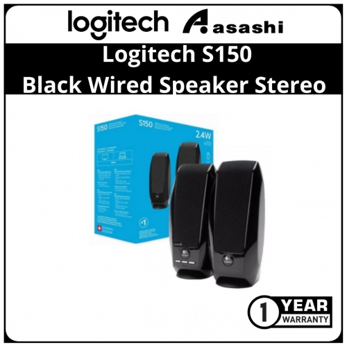 Logitech S150-Black Wired Speaker Stereo (1 yrs Limited Hardware Warranty)