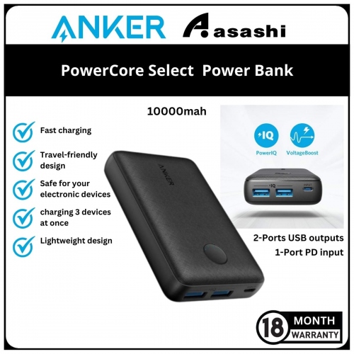 Anker PowerCore Select 10000mah Power Bank - Black