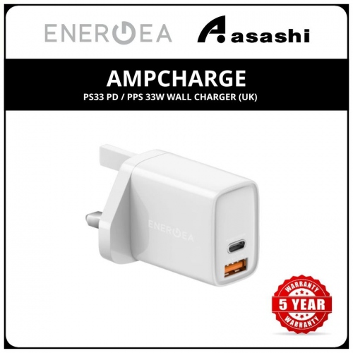 Energea AMPCharge PS33 PD / PPS 33w Wall Charger (UK) (1 yrs Limited Hardware Warranty)