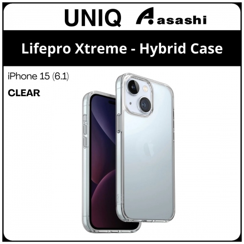 (85129) Uniq Lifepro Xtreme iPhone 15 (6.1) Hybrid Case - Clear (No Warranty)