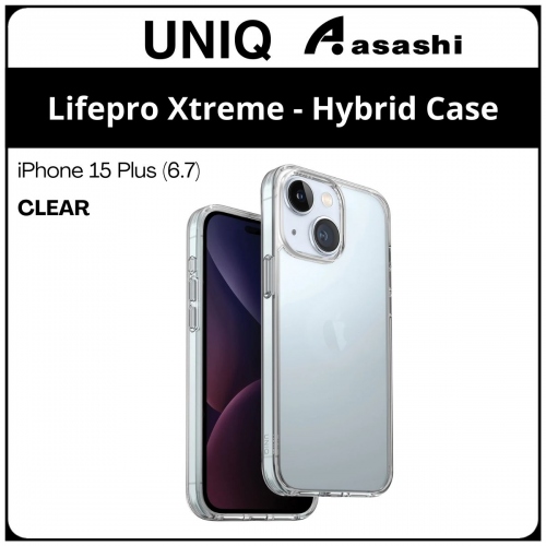 (85242) Uniq Lifepro Xtreme iPhone 15 Plus (6.7) Hybrid Case - Clear (No Warranty)