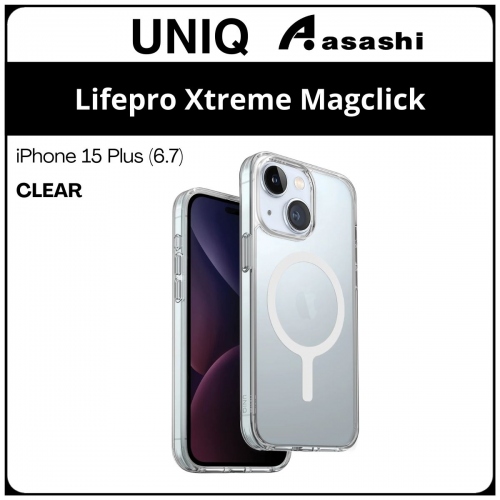 (85259) Uniq Magclick Charging Lifepro Xtreme iPhone 15 Plus (6.7) Hybrid Case - Clear (No Warranty)