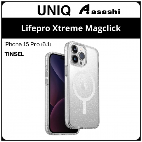 (85334) Uniq Magclick Charging Lifepro Xtreme iPhone 15 Pro (6.1) Hybrid Case - Tinsel (No Warranty)