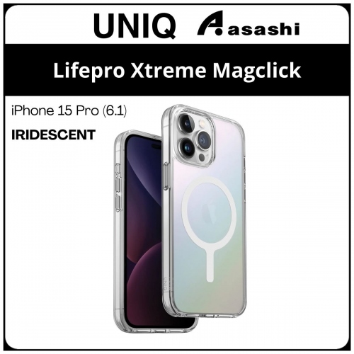 (85341) Uniq Magclick Charging Lifepro Xtreme iPhone 15 Pro (6.1) Hybrid Case - Iridescent (No Warranty)
