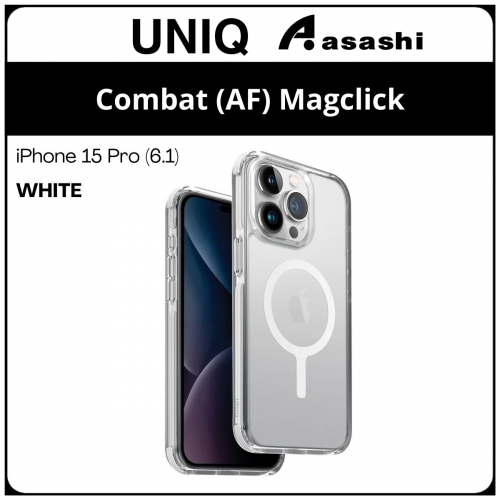 (85389) Uniq Magclick Charging Combat (AF) iPhone 15 Pro (6.1) Hybrid Case - White (No Warranty)