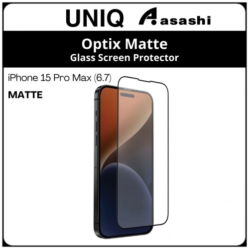 (86034) Uniq Matte iPhone 15 Pro Max (6.7) Optix Glass Screen Protector - Matte