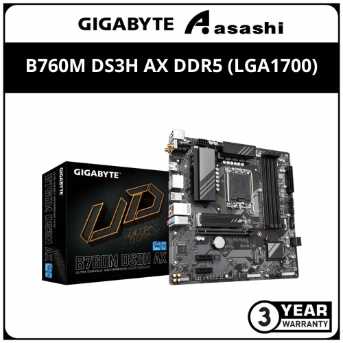 GIGABYTE B760M DS3H AX DDR5 (LGA1700) MATX Motherboard