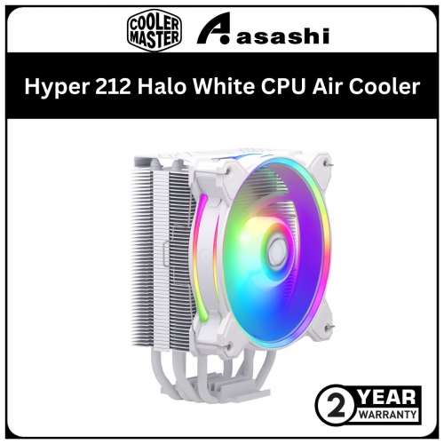 Cooler Master Hyper 212 Halo (White) CPU Air Cooler - 2 Years Warranty (LGA1700 Ready)