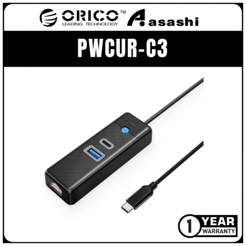 ORICO PWCUR-C3 3 Port USB3.0 Type C Hub with Gigabit Ethernet Port