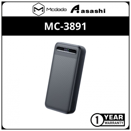 Mcdodo MC-3891 Star Series 22.5W PD+QC Power Bank 20000MAH with Digital Display- Black