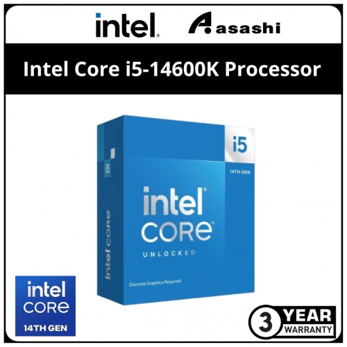 Intel Core i5-14600K Processor (24M Cache, up to 5.30 GHz, 14C/20T) LGA1700