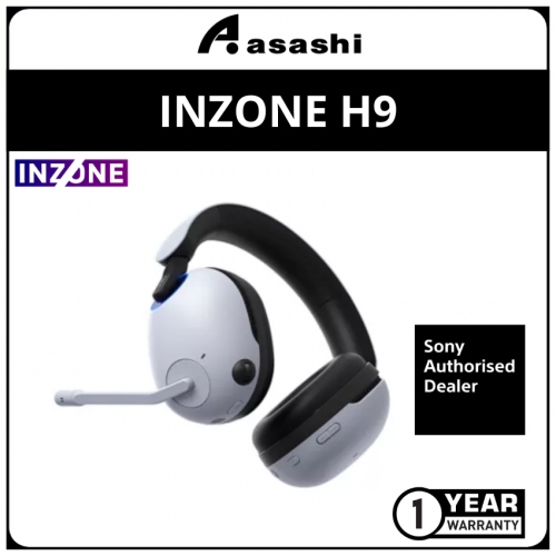 Sony INZONE H9 (White) Wireless Noise Cancelling Gaming Headset - Compatible to PS5 (1 yrs Manufacturer Warranty)