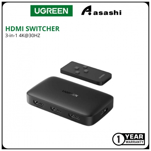 UGREEN HDMI SWITCHER 3 IN 1 OUT 4K@30HZ