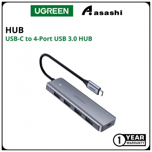 UGREEN 70336 USB-C 3.0 TO 4-PORT USB 3.0 HUB + USB-C POWER SUPPLY