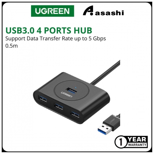 UGREEN 20290 USB 3.0 HUB 0.5M (BLACK)