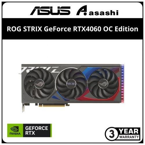 ASUS ROG STRIX GeForce RTX4060 OC Edition 8GB GDDR6 Graphic Card (ROG-RTX4060-O8G-GAMING)