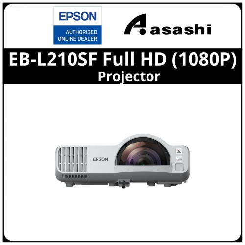 Epson EB-L210SF Full HD (1080P), 4,000 lumens, 20,000 Hours, 2,500,000:1 Contrast Ratio, 1.0-1.35x Zoom
Ratio,Vertical/Horizontal Keystone - +-15°,Split Screen, Multi PC Projection, HDMI Port,
RJ45, Built-in Wireless, Miracast, 16W Monoaural Sound Output, Projector