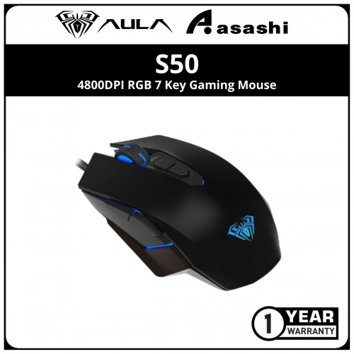 AULA S50 4800DPI RGB 7 Key Gaming Mouse
