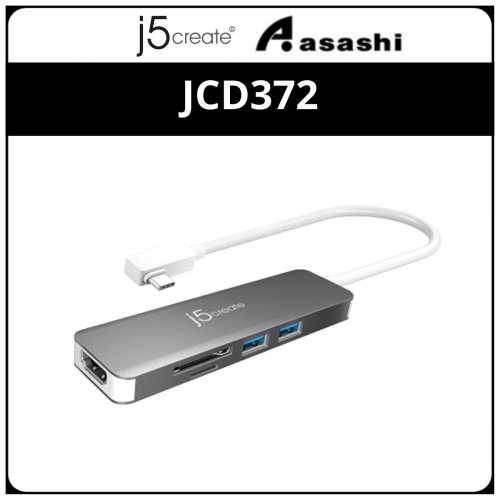 J5Create JCD372 USB-C 5-in1 Mini Dock (2 yrs Limited Hardware Warranty)