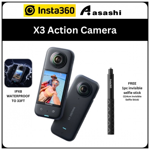Insta360 X3 Action Camera -foc 1pc invisible selfie stick (CINSAAQ/B )