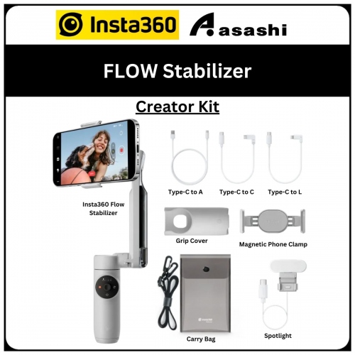 Insta360 FLOW Stabilizer Creator Kit (Grey) - Standalone (CINSABBA-CK-G)