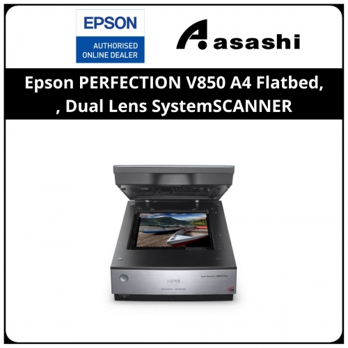 Epson PERFECTION V850 A4 Flatbed, 6400 x 9600 dpi, 6 line color CCD with On Chip Micro Lens, Dual Lens SystemSCANNER