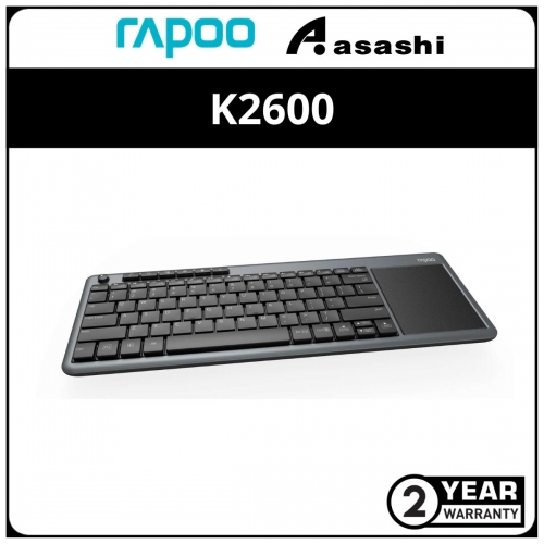 Rapoo K2600 Wireless Multimedia Keyboard with Integrated Touchpad - 2Y