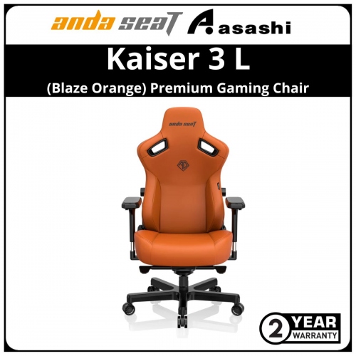 ANDA SEAT Kaiser 3 Premium Gaming Chair (L Size) - Blaze Orange PVC