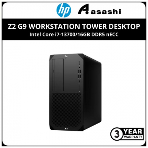 HP Z2 G9 Workstation Tower Desktop-8D0G3PA-(Intel Core i7-13700/16GB DDR5 nECC/Intel UHD Graphics/512GB SSD + 1TB 7200RPM HDD/DVDRW/HP KB&Mouse/Win11Pro DG Win10Pro/3Y Onsite Warranty)