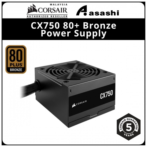 Corsair CX750 80+ Bronze Power Supply (5 Years Warranty)