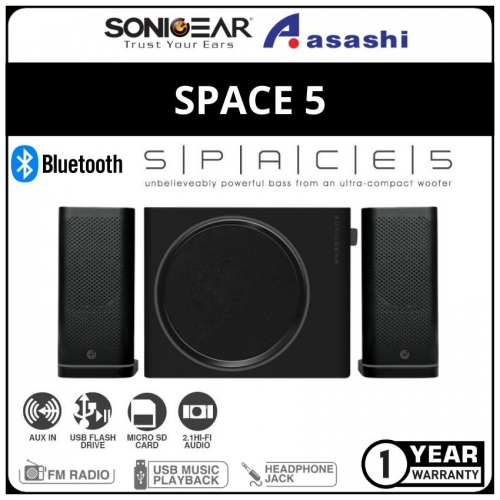 Sonic Gear Space 5 Hi-Fi Bluetooth Speakers with Powerful Bass