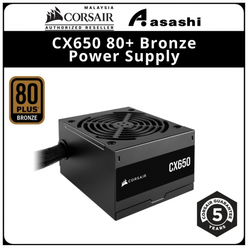 Corsair CX650 650W 80+ Bronze Power Supply (5 Years Warranty)