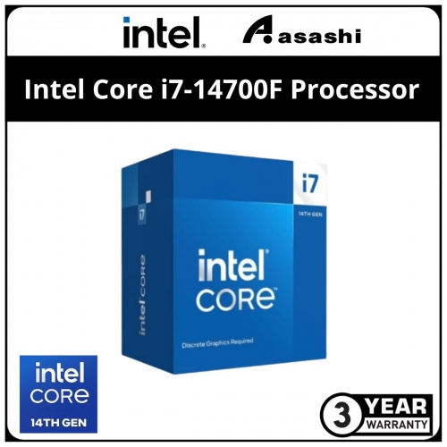 Intel Core i7-14700F Processor (33M Cache, up to 5.4 GHz, 20C/28T) LGA1700