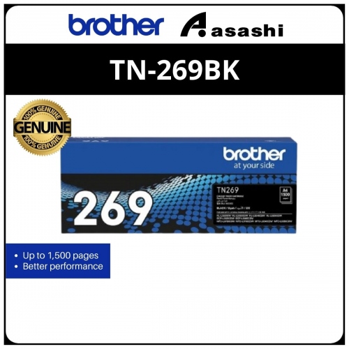 Brother TN-269BK Black Toner Cartridge 1500 Pages
